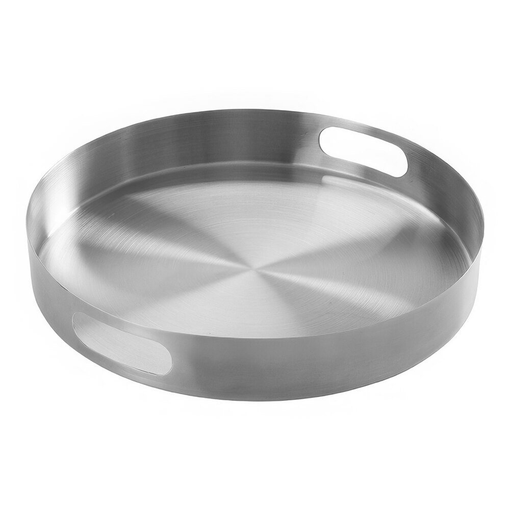 American Metalcraft 14 5/8" Round Stainless Steel Serving Tray - 6/Case