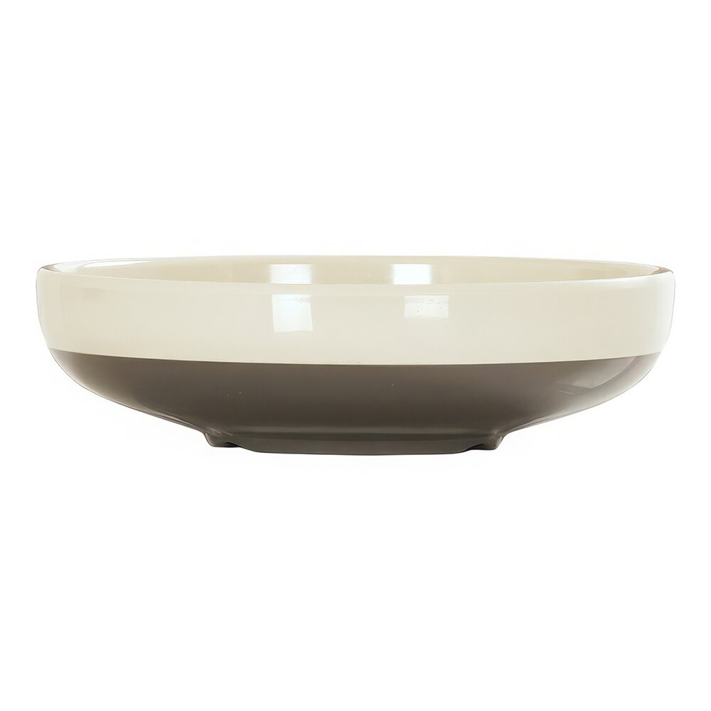 Cal-Mil Vienna 52 oz. Brown and Cream Round Two-Tone Melamine Bowl - 6/Case