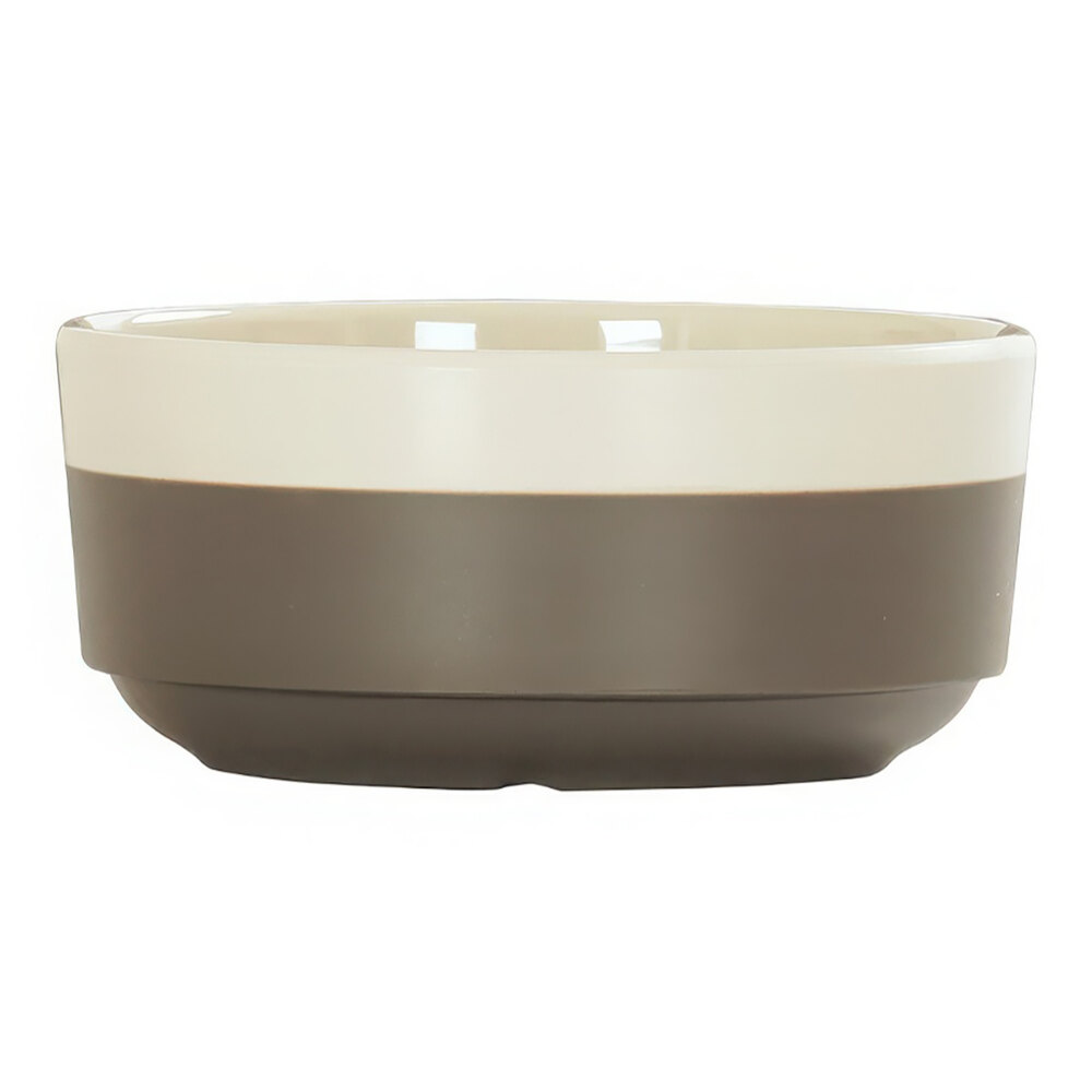 Cal-Mil Vienna 10 oz. Brown and Cream Round Two-Tone Melamine Bowl - 6/Case