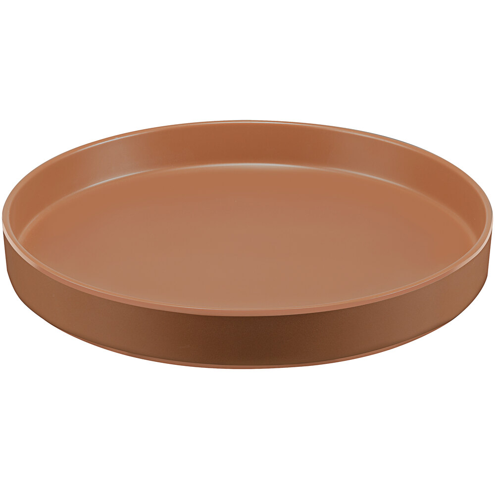 Cal-Mil Hudson 12" Terra Cotta Raised Rim Melamine Plate - 6/Case