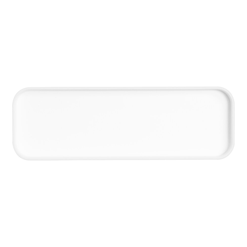 Cal-Mil Hudson 12" x 4" White Rectangular Raised Rim Melamine Platter - 6/Case