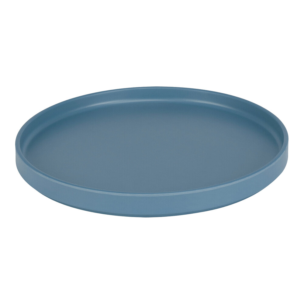 Cal-Mil Hudson 10 1/4" Stone Blue Low Rim Melamine Plate - 6/Case