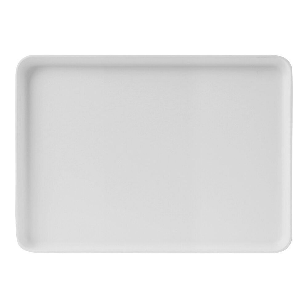 Cal-Mil Hudson 13" x 9 1/2" White Rectangular Raised Rim Melamine Platter - 6/Case