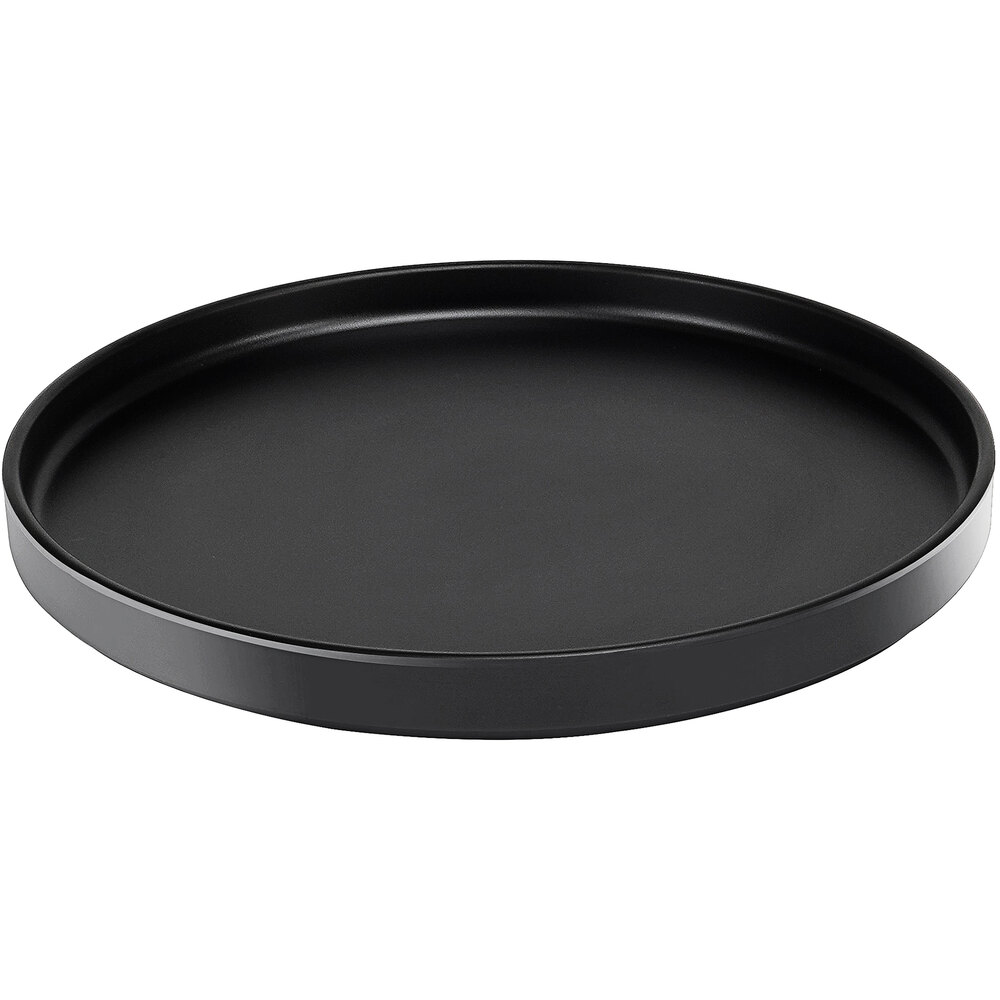Cal-Mil Hudson 10 1/4" Black Low Rim Melamine Plate - 6/Case