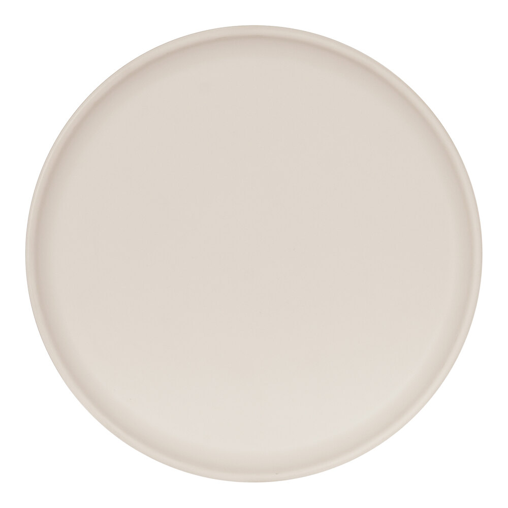 Cal-Mil Sophie 6" Ivory and Black Round Two-Tone Melamine Plate - 6/Case