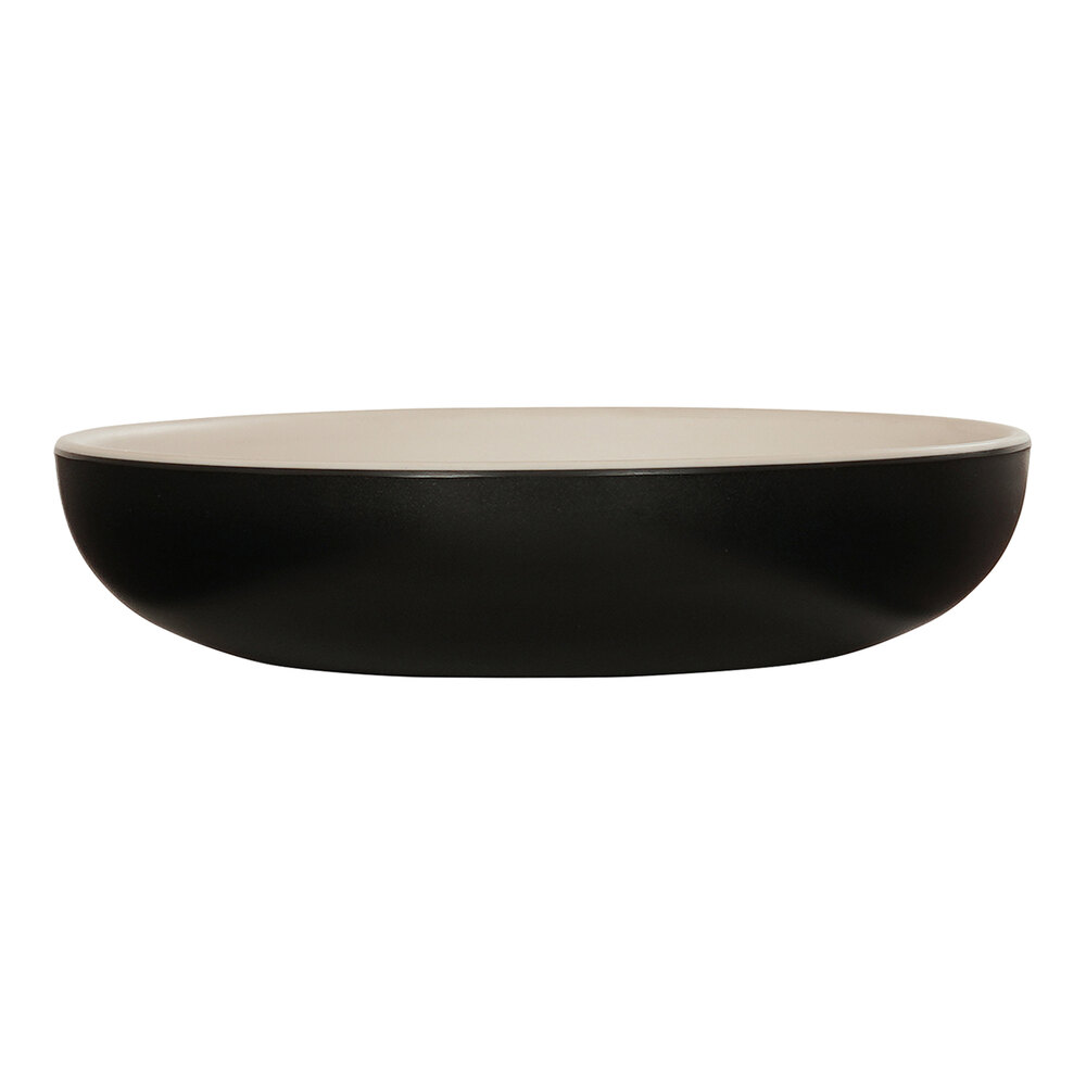 Cal-Mil Sophie 30 oz. Ivory and Black Round Two-Tone Melamine Pasta Bowl - 6/Case
