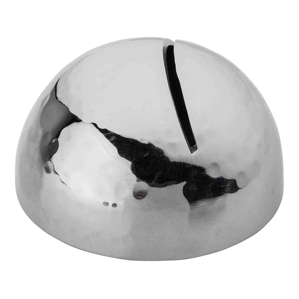 Tablecraft 1 3/4" Round Hammered Stainless Steel Card Holder - 24/Case