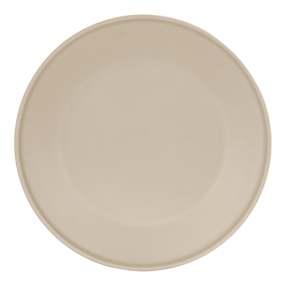 Cal-Mil Nova 9" Taupe Round Melamine Plate - 6/Case