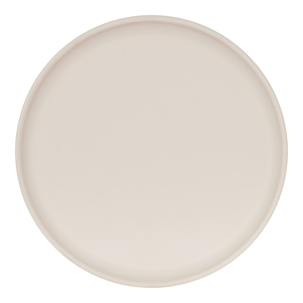Cal-Mil Sophie 10" Ivory and Black Round Two-Tone Melamine Plate - 6/Case