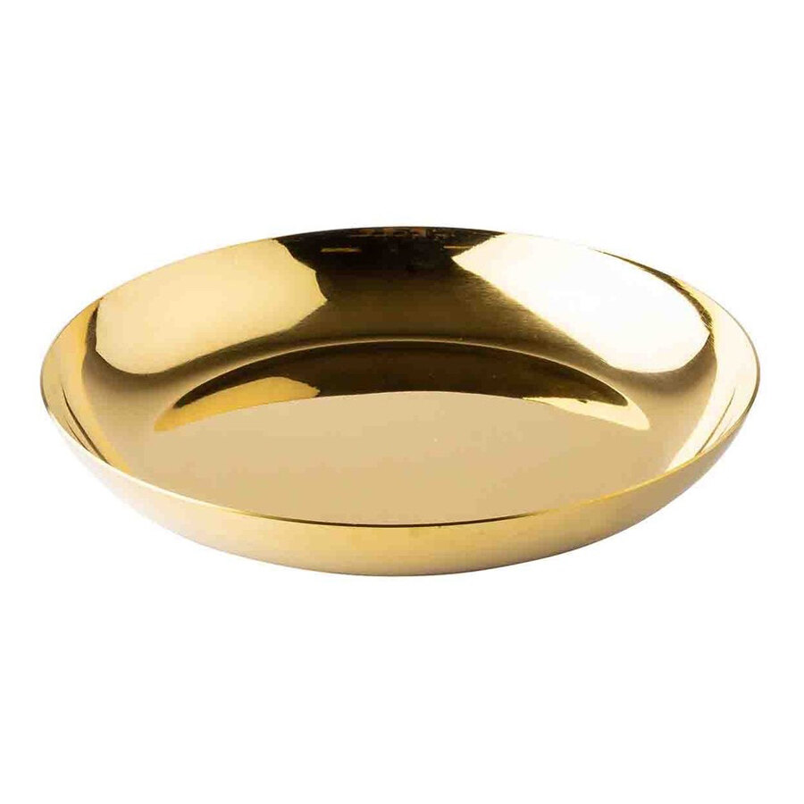 Tablecraft 9 3/4" Small Round Gold Stainless Steel Seafood Tray - 6/Case