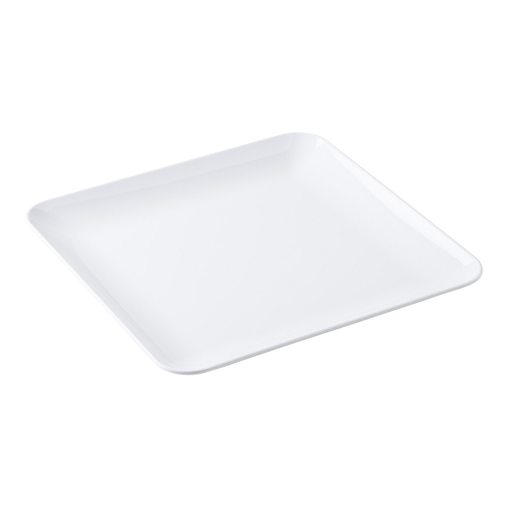 Tablecraft Sierra Collection 14" Square White Melamine Serving Platter - 4/Case