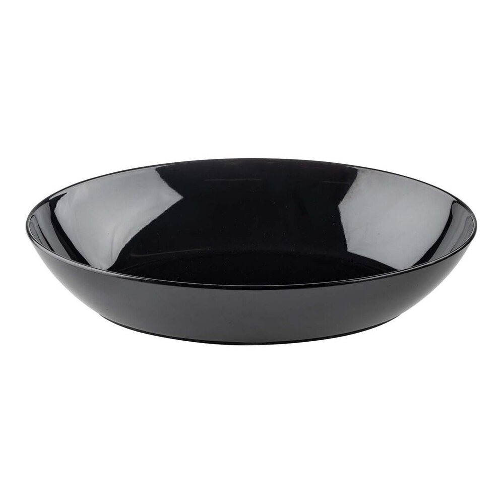 Tablecraft Sierra Collection 3 Qt. Black Oval Melamine Serving Bowl - 6/Case