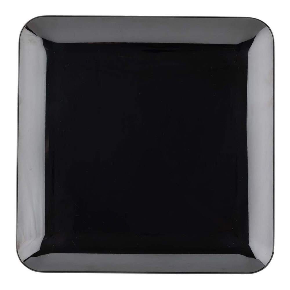 Tablecraft Sierra Collection 14" Square Black Melamine Serving Platter - 4/Case