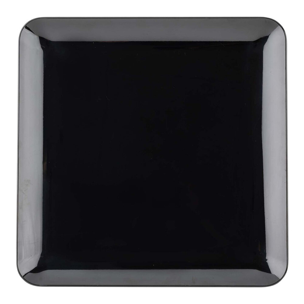 Tablecraft Sierra Collection 16" Square Black Melamine Serving Platter - 3/Case