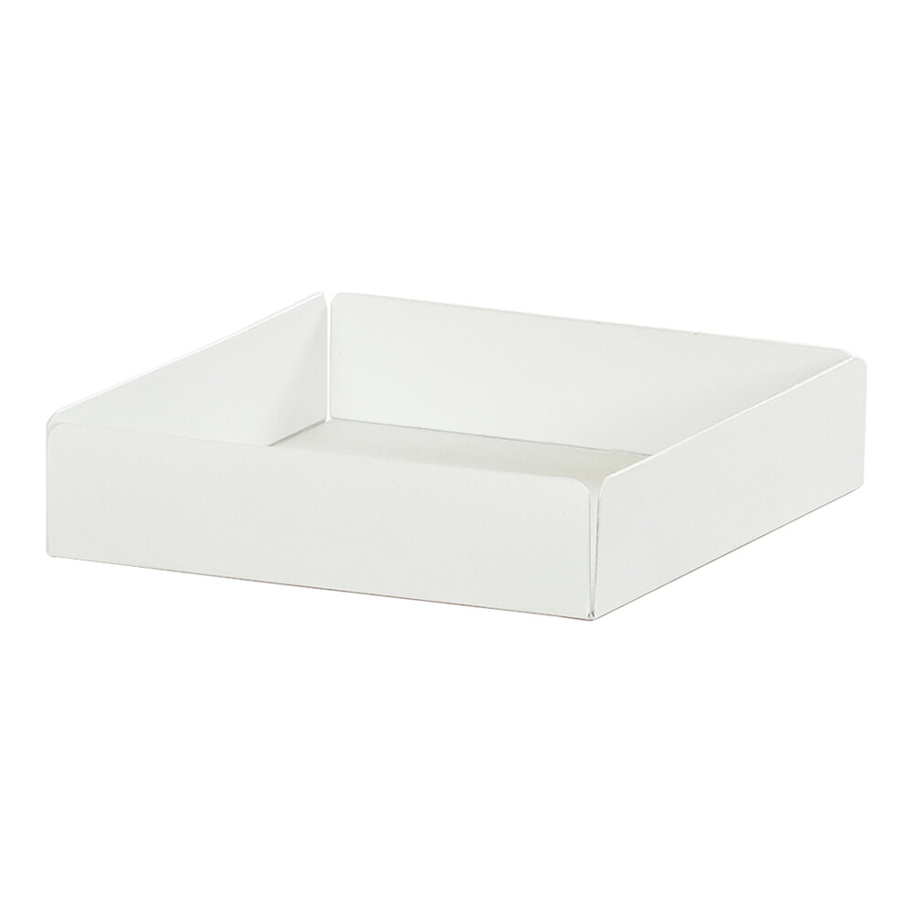 Cal-Mil Juno 4 1/2" x 4 1/2" x 1" White Square Metal Modular Condiment Display