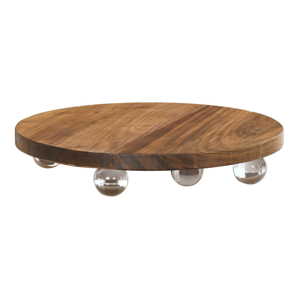 Cal-Mil Milo 12" x 2 1/2" Walnut Wood Round Display Stand