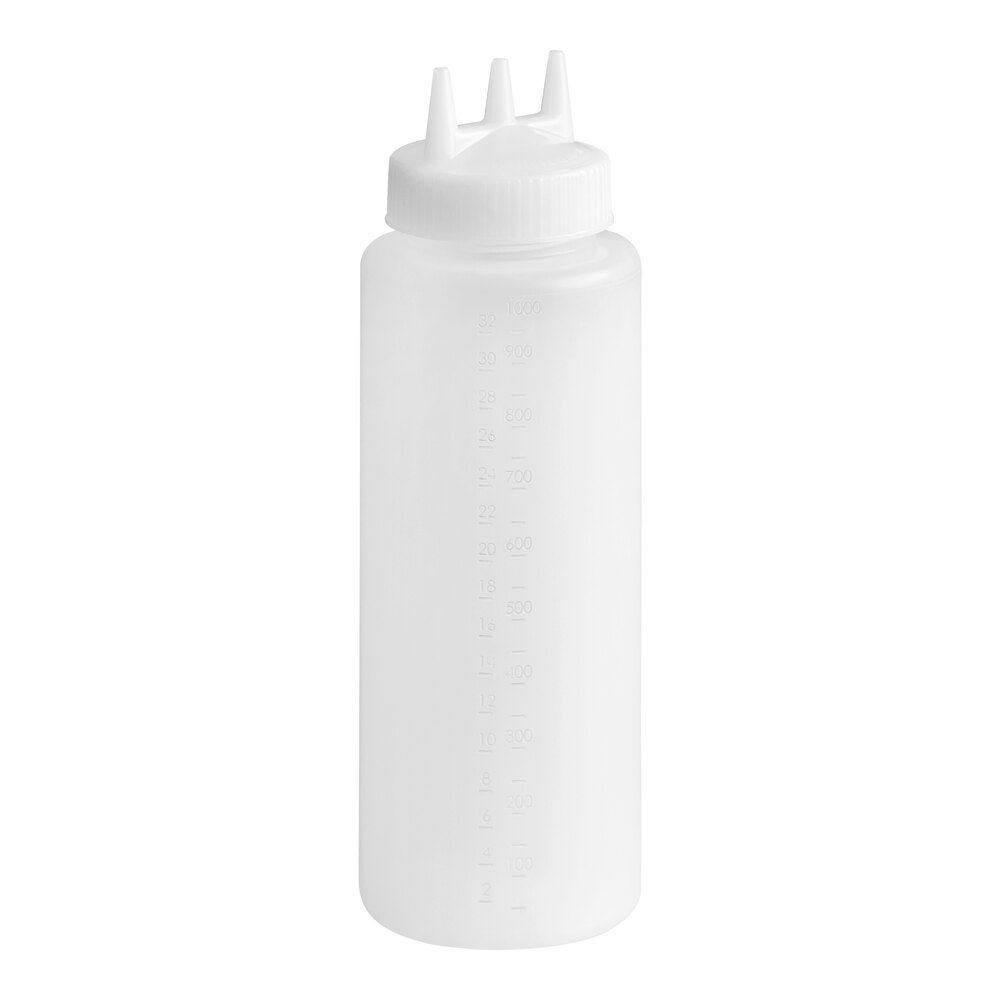 Vollrath 3332-13 Traex® Color-Mate™ 32 oz. Clear Tri Tip™ Wide Mouth Squeeze Bottle