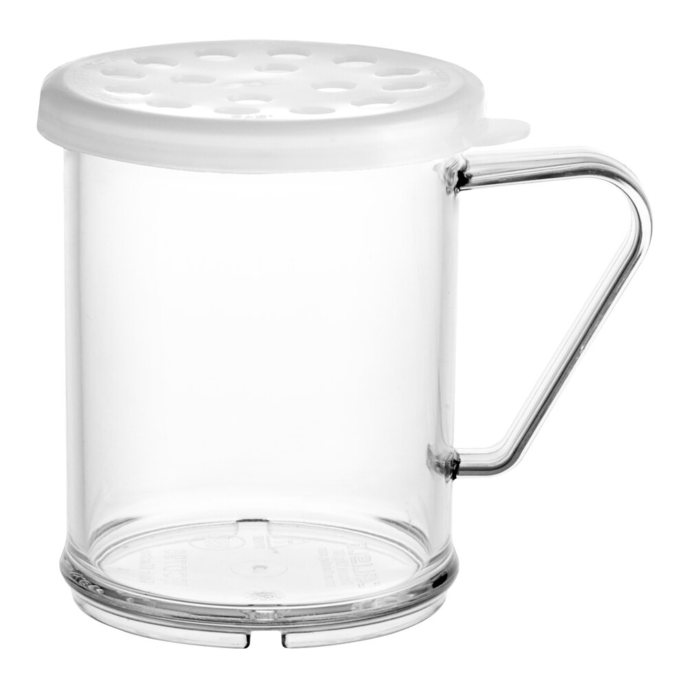 Carlisle 423030 8 oz. Polycarbonate Shaker / Dredge with Translucent Lid for Large Ground Product