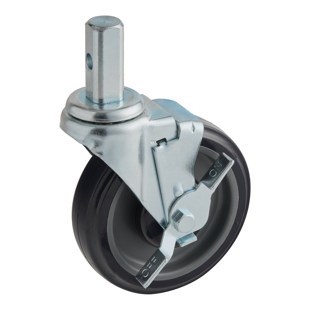 5" Polyurethane Swivel Stem Caster With Brake for Sheet Pan Racks