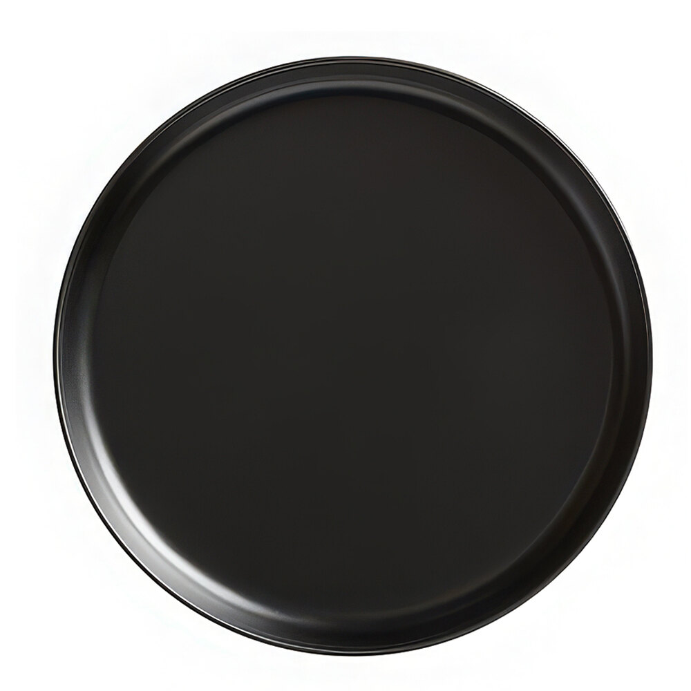 American Metalcraft Ani 7 1/2" Black Round Melamine Coupe Plate - 4/Case