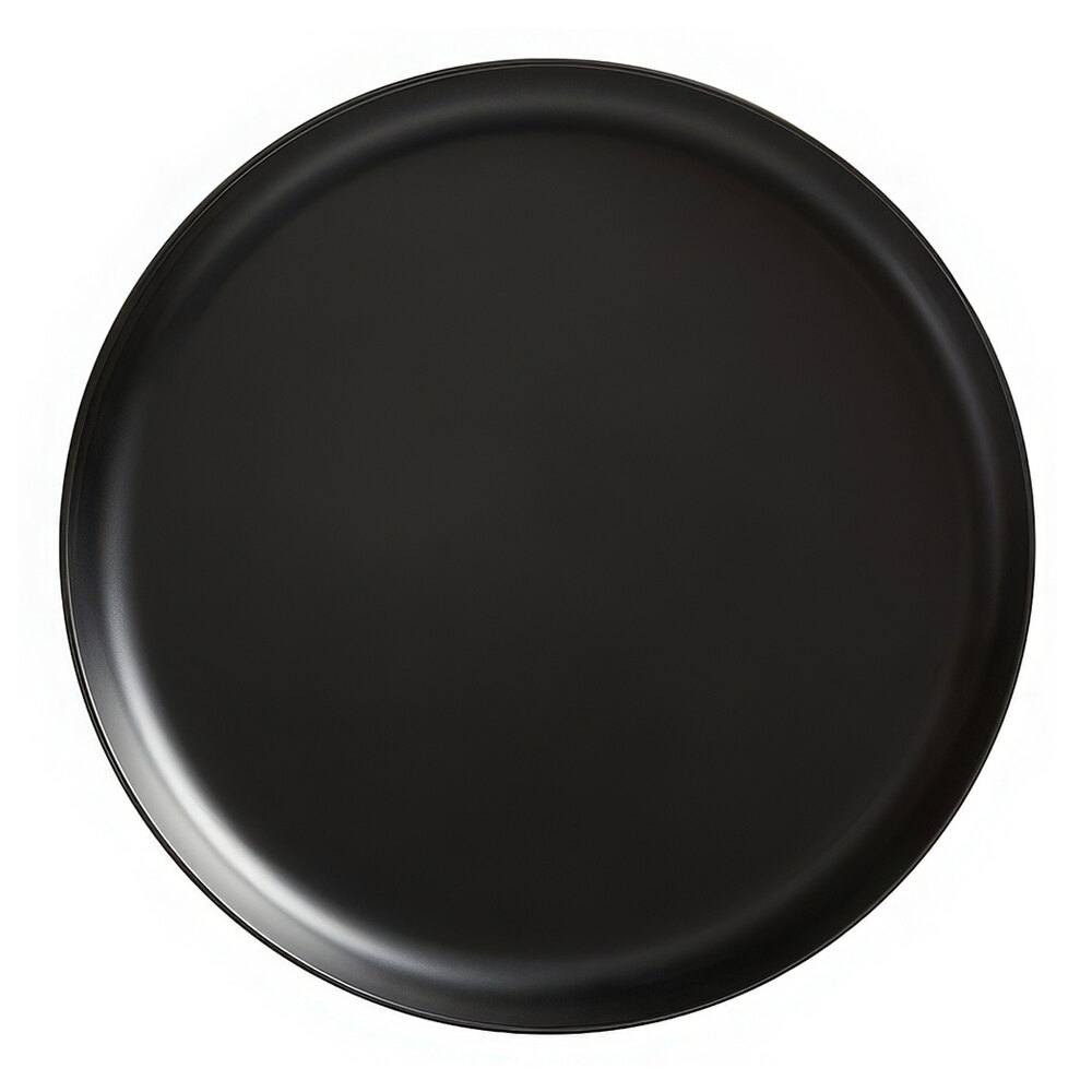 American Metalcraft Ani 10 1/2" Black Round Melamine Coupe Plate - 4/Case