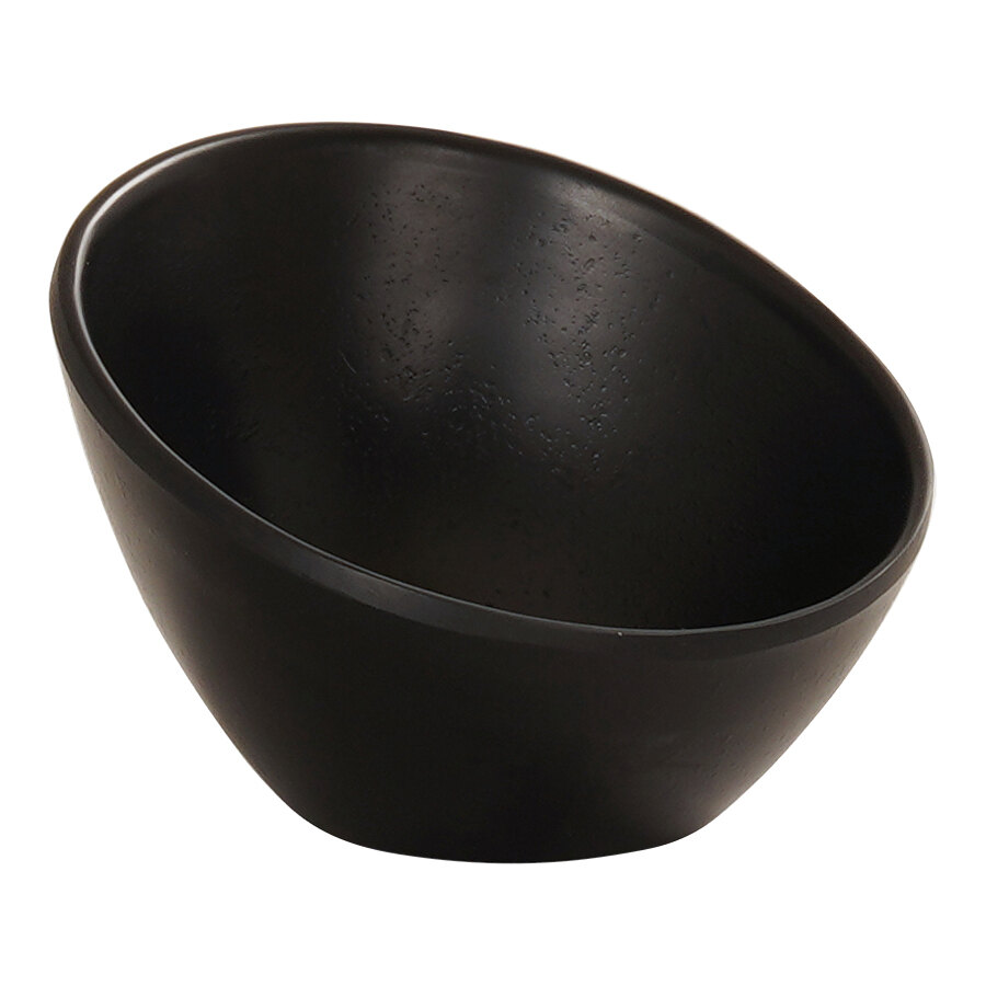 Cal-Mil 4 oz. Black Slanted Melamine Bowl - 6/Case