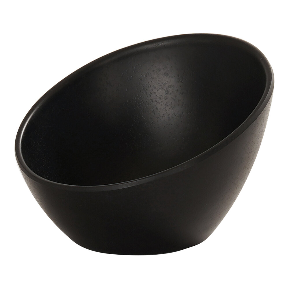 Cal-Mil 8 oz. Black Slanted Melamine Bowl - 6/Case