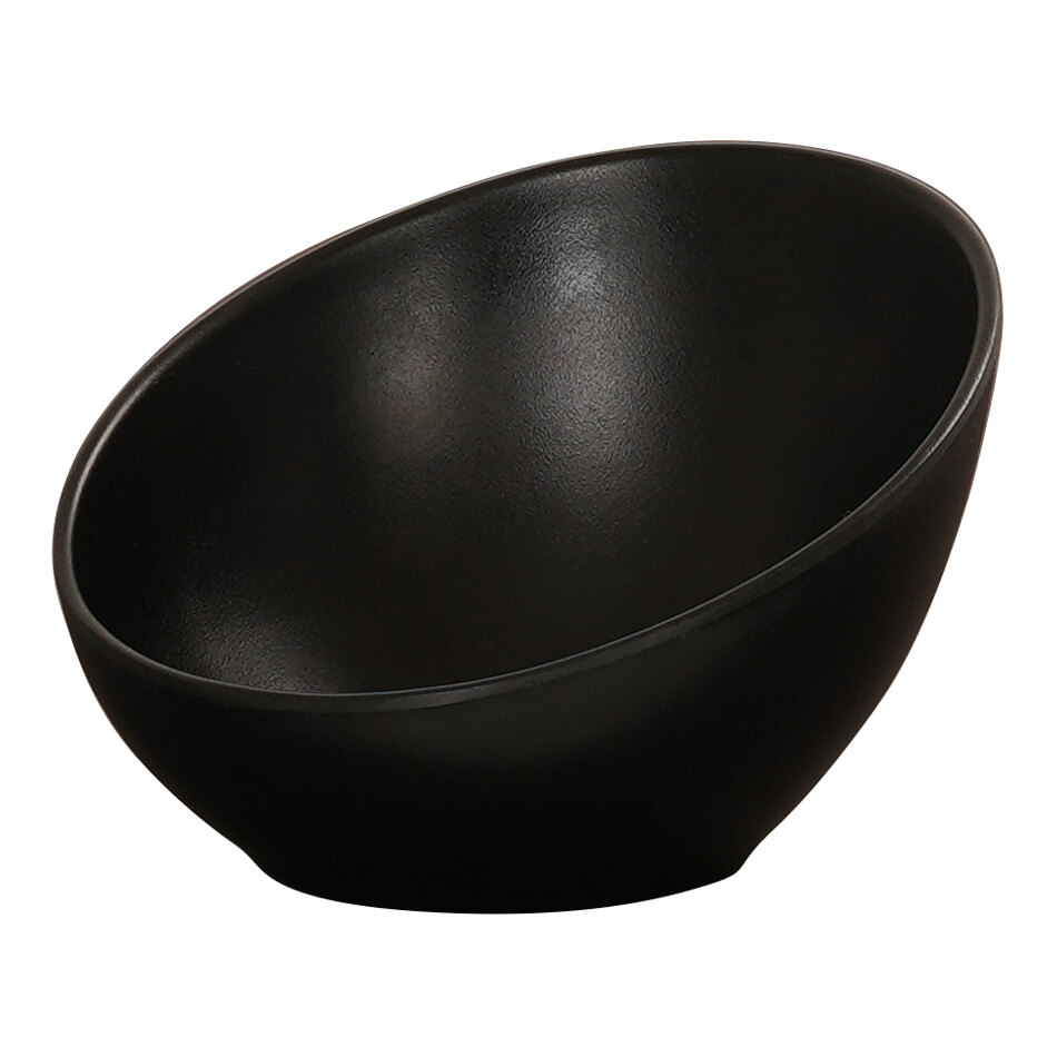 Cal-Mil 14 oz. Black Slanted Melamine Bowl - 6/Case