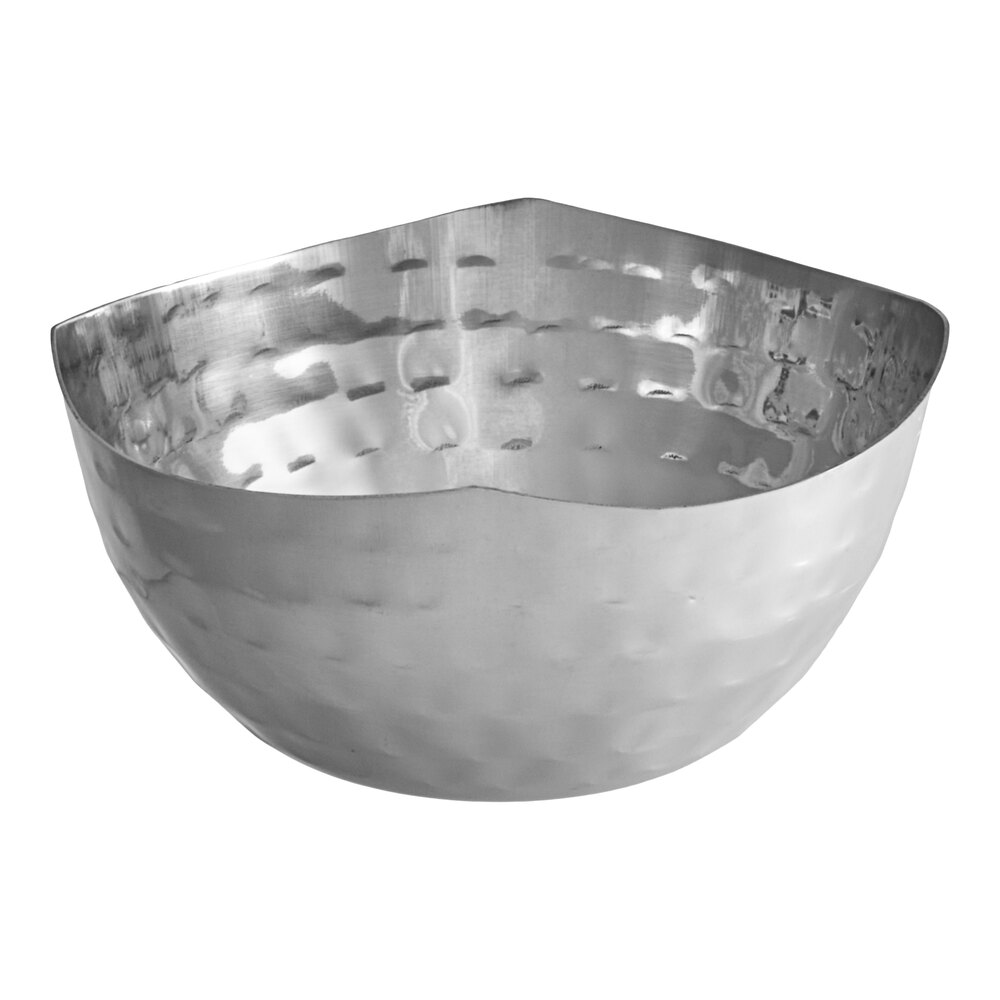 American Metalcraft SBH400 5.5 oz. Round Hammered Stainless Steel Snack Bowl / Sauce Cup