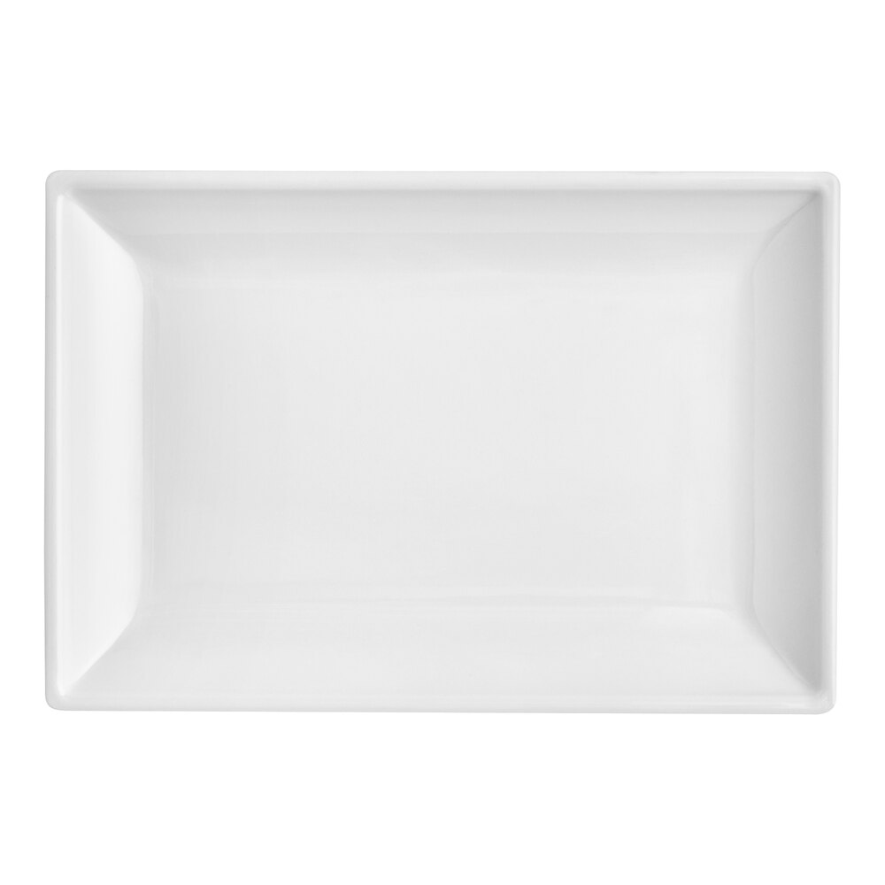 American Metalcraft 8 1/2" x 5 3/4" Rectangular White Mini Melamine Plate