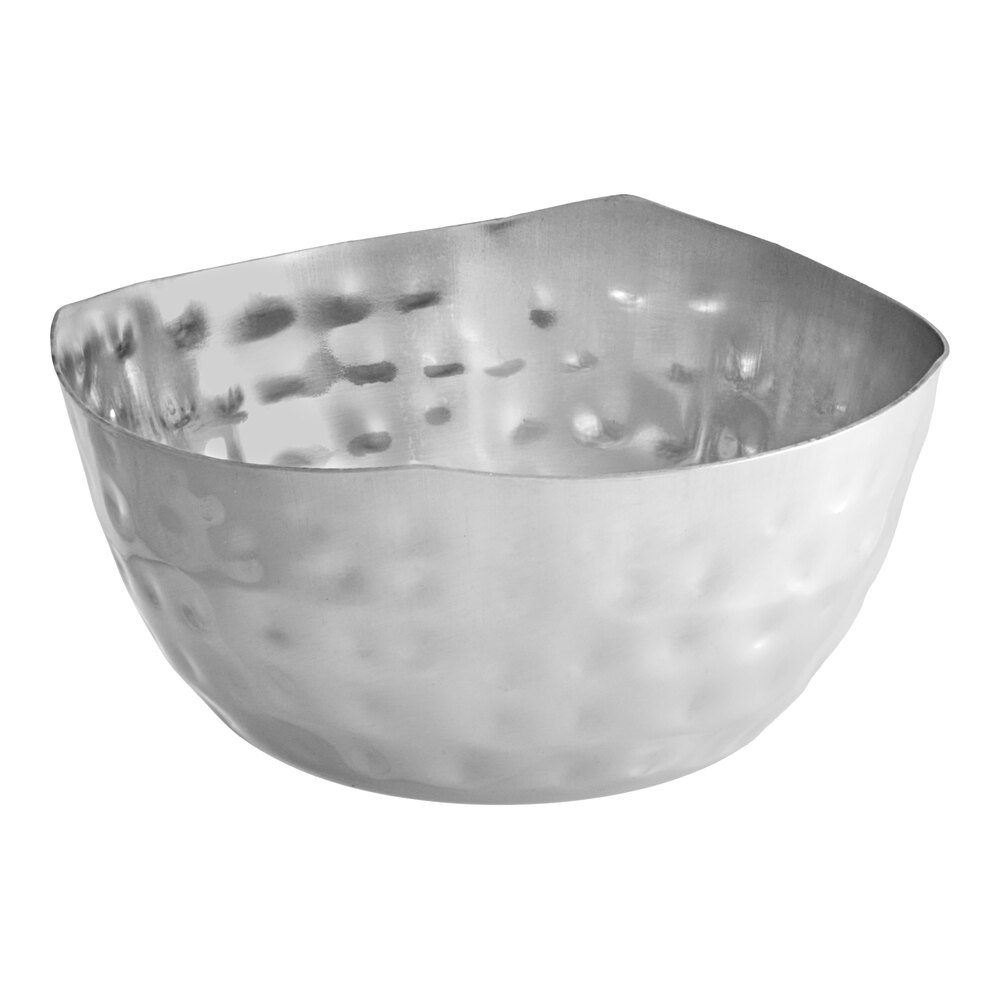 American Metalcraft SBH325 3 oz. Round Hammered Stainless Steel Snack Bowl / Sauce Cup