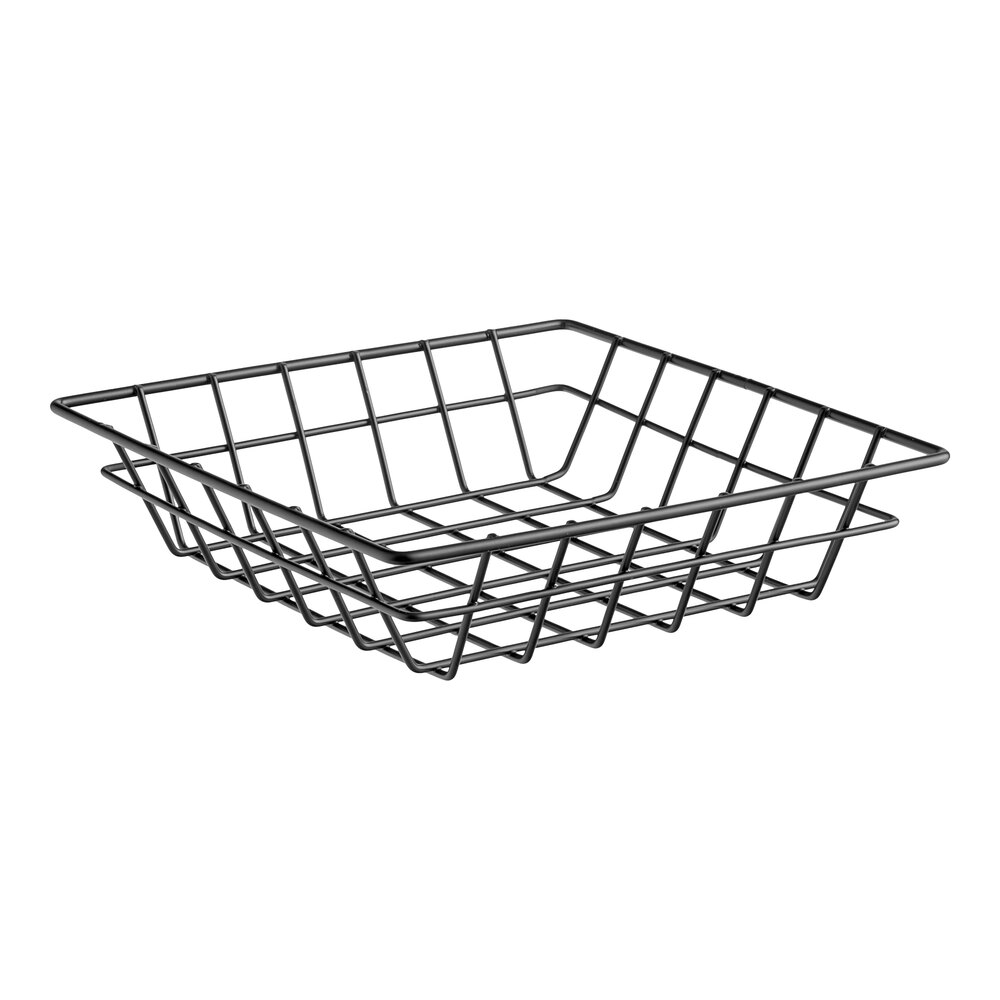 American Metalcraft 8" Black Square Wire Basket