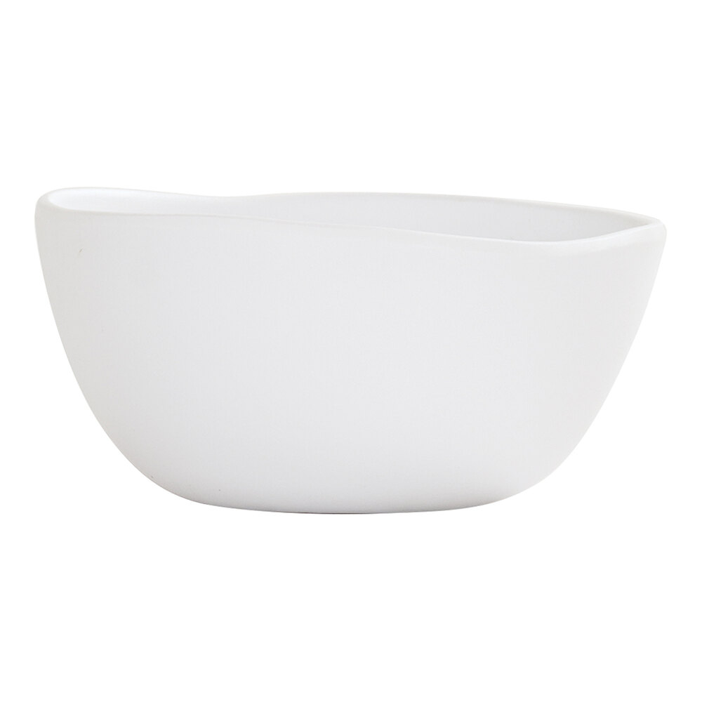 Cal-Mil Bali 16 oz. White Irregular Round Melamine Soup Bowl - 6/Case