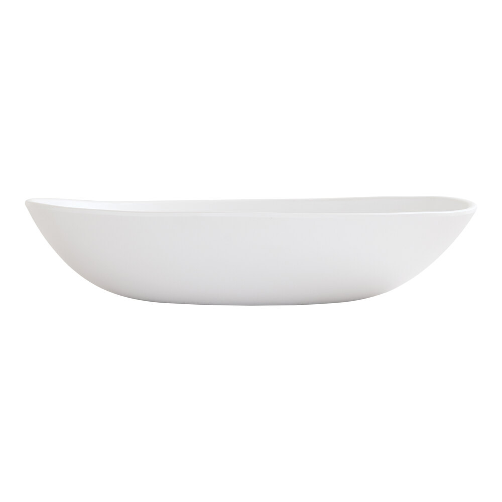Cal-Mil Bali 140 oz. White Irregular Round Melamine Pasta Bowl - 6/Case