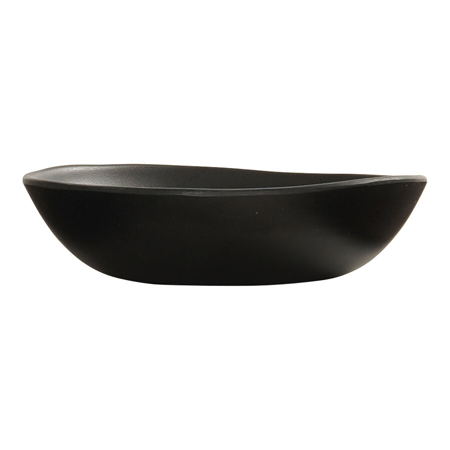 Cal-Mil Bali 16 oz. Black Irregular Round Coupe Melamine Pasta Bowl - 6/Case