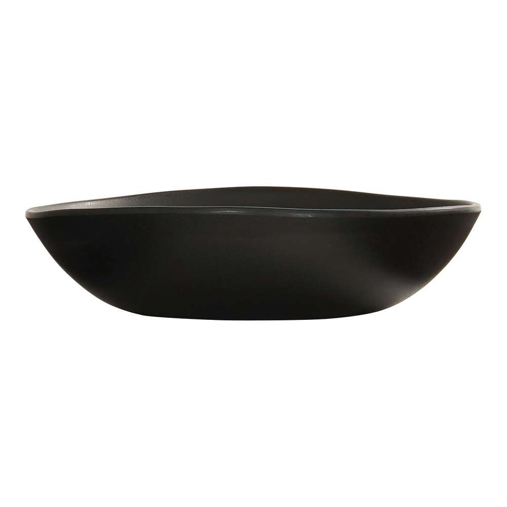 Cal-Mil Bali 30 oz. Black Irregular Round Coupe Melamine Pasta Bowl - 6/Case
