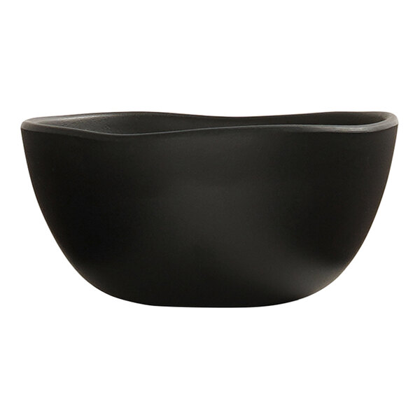 Cal-Mil Bali 16 oz. Black Irregular Round Melamine Soup Bowl - 6/Case