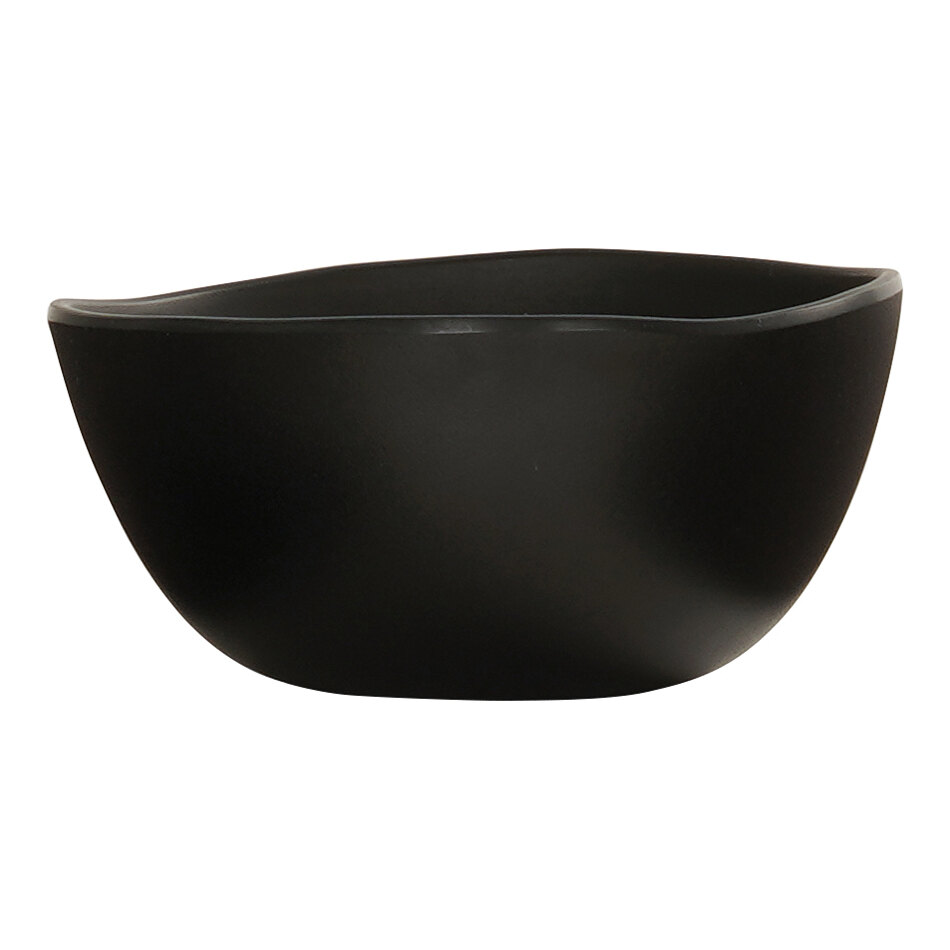 Cal-Mil Bali 30 oz. Black Irregular Round Melamine Soup Bowl - 6/Case