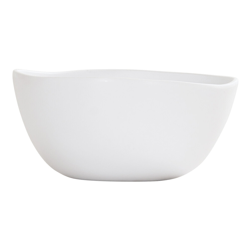 Cal-Mil Bali 30 oz. White Irregular Round Melamine Soup Bowl - 6/Case