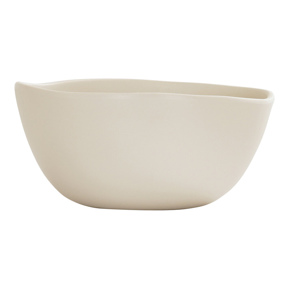 Cal-Mil Bali 30 oz. Ivory Irregular Round Melamine Soup Bowl - 6/Case