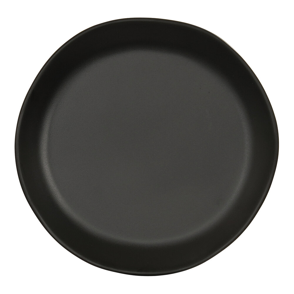 Cal-Mil Bali 10" Black Irregular Round Melamine Plate - 6/Case