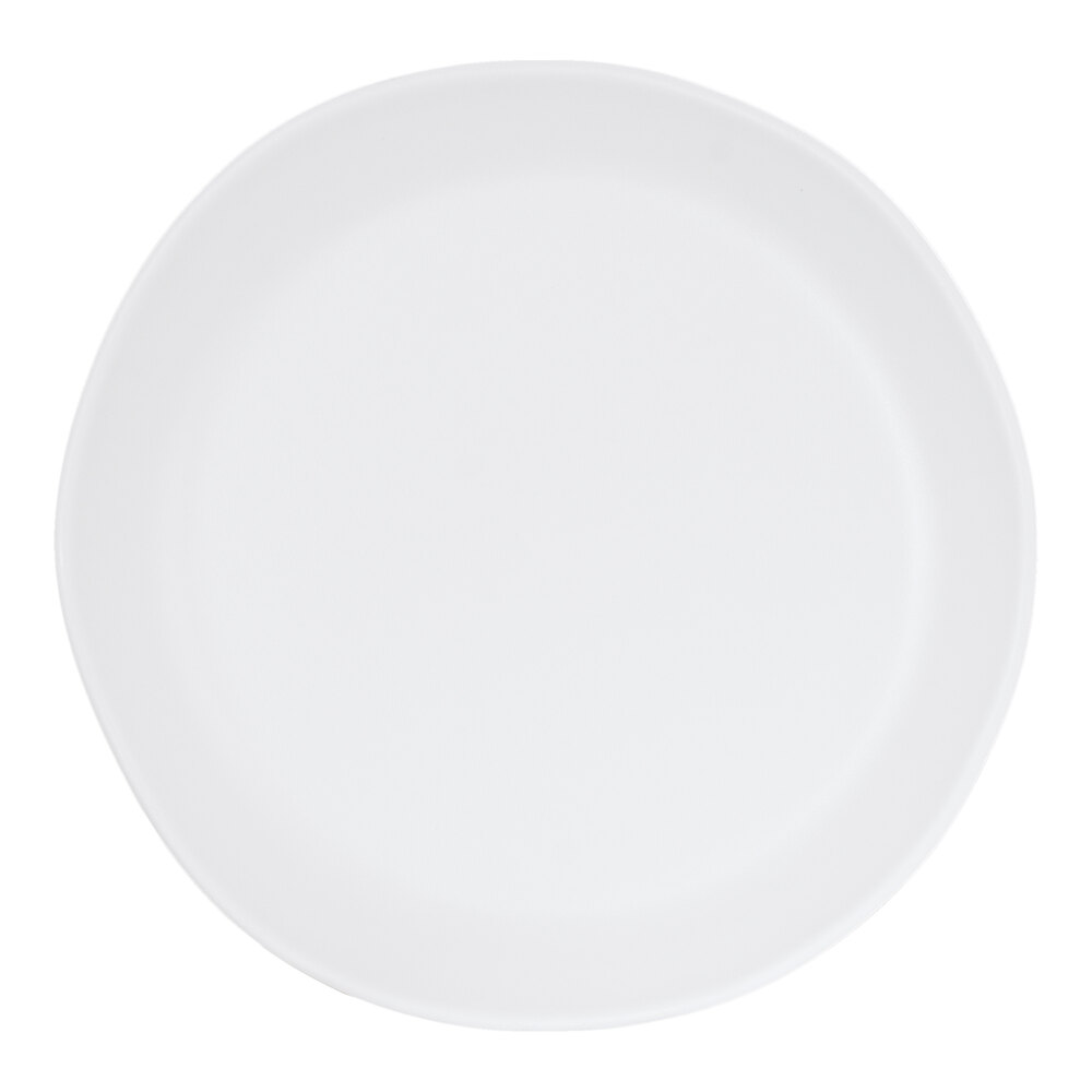 Cal-Mil Bali 10" White Irregular Round Melamine Plate - 6/Case