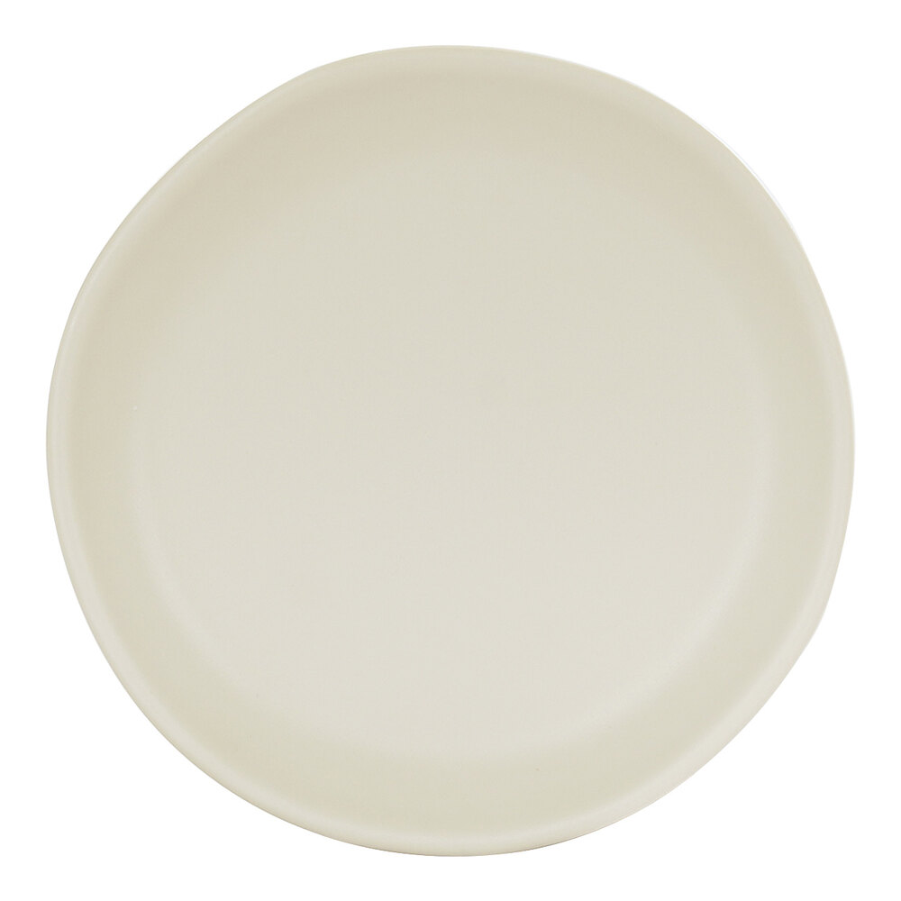 Cal-Mil Bali 6" Ivory Irregular Round Melamine Plate - 6/Case