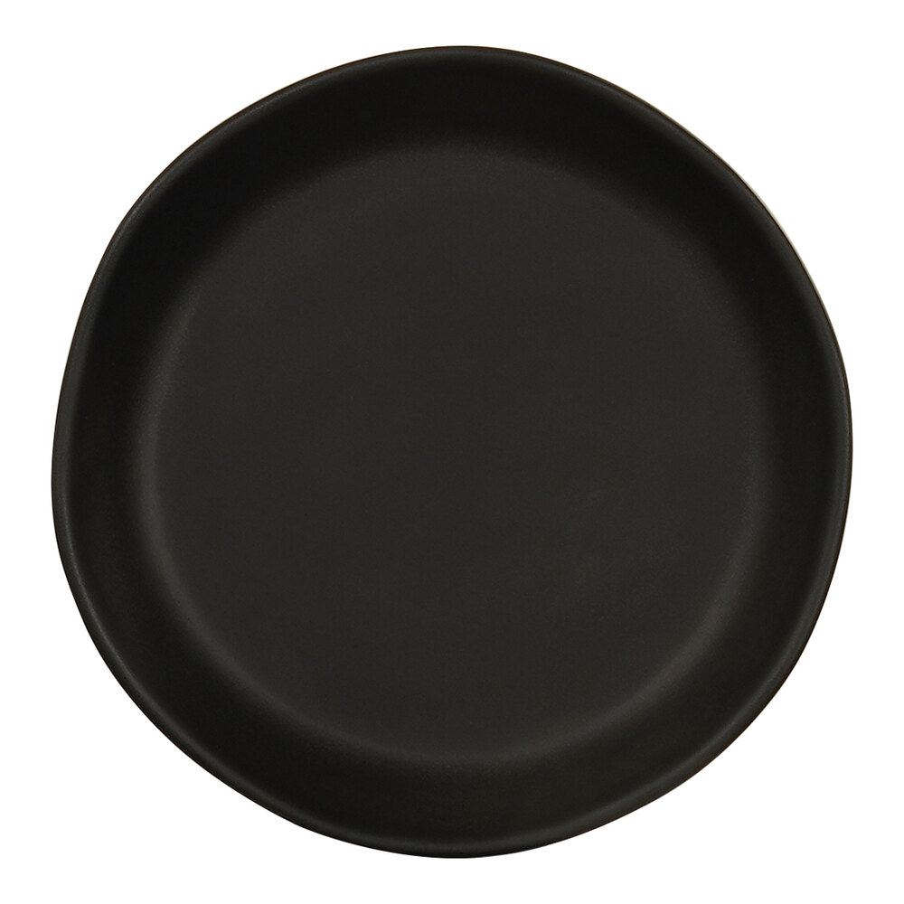 Cal-Mil Bali 8" Black Irregular Round Melamine Plate - 6/Case