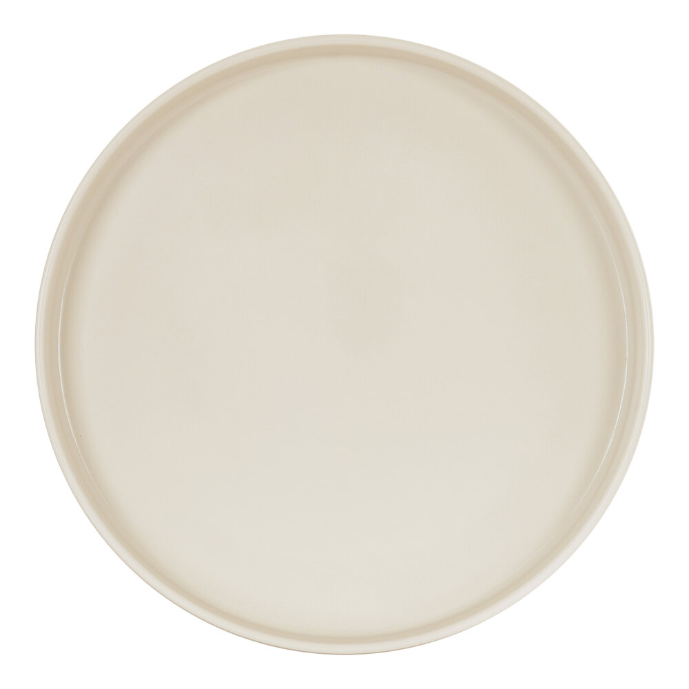 Cal-Mil Hudson 10" Ivory Raised Rim Melamine Plate - 6/Case