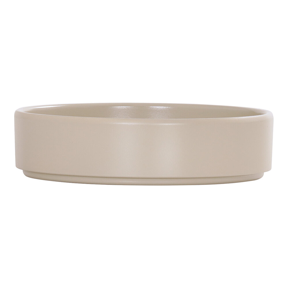 Cal-Mil Hudson 6" Taupe Raised Rim Melamine Plate - 6/Case