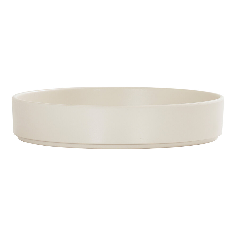 Cal-Mil Hudson 8" Ivory Raised Rim Melamine Plate - 6/Case