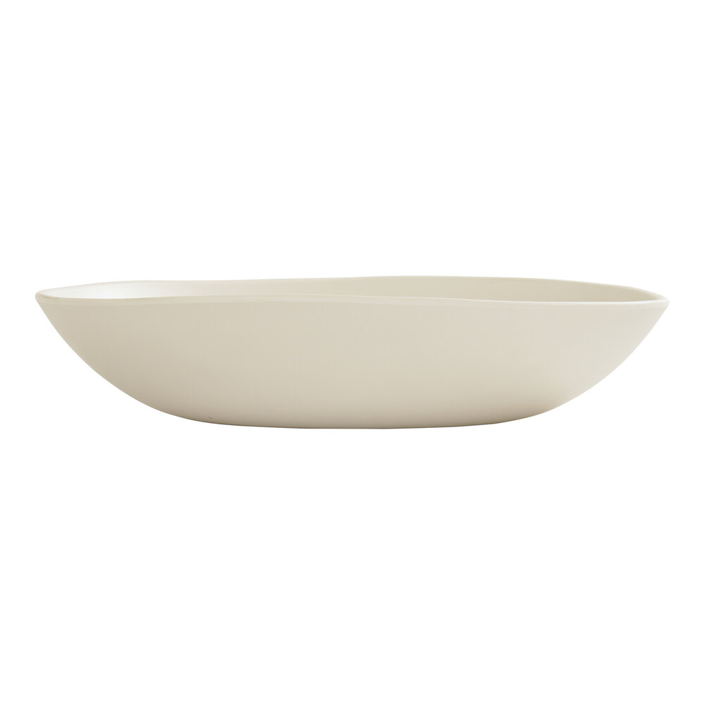 Cal-Mil Bali 140 oz. Ivory Irregular Round Melamine Pasta Bowl - 6/Case