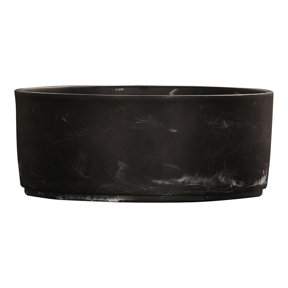 Cal-Mil 64 oz. Black Swirl Round Resin Bowl