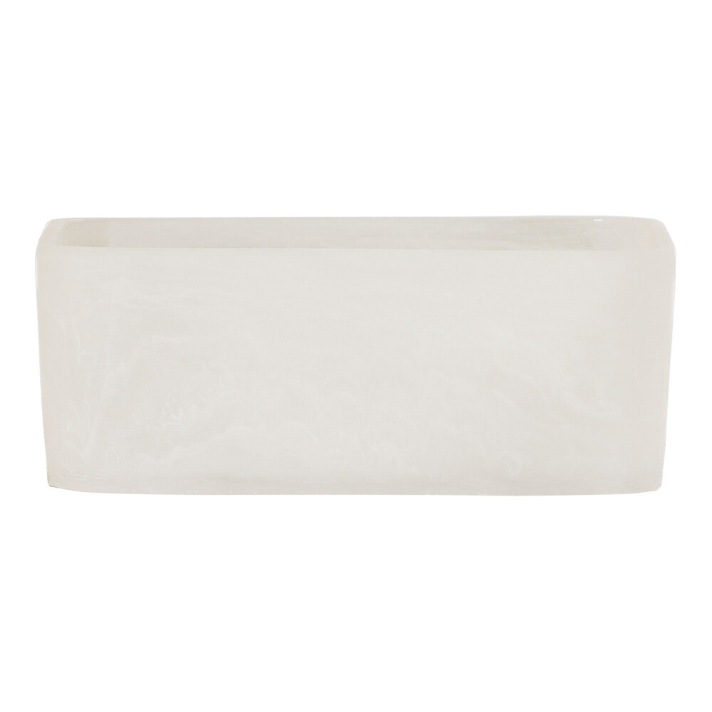 Cal-Mil 80 oz. White Cloud Square Resin Bowl